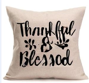 All-match Happy Thanksgiving Day Kussenslopen Fall Decor Katoen Linnen Geef Bedankt Sofa Sierkussen Case Home Auto Kussenhoezen