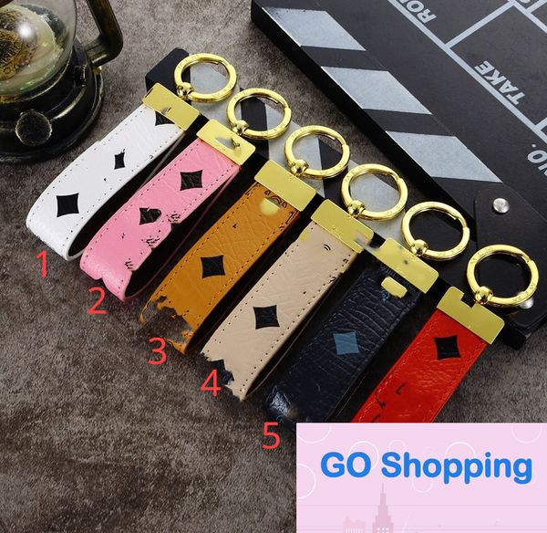 Porte-clés de voiture à motif litchi assorti, impression couleur, motif peint à la main, cadeau créatif, ornements suspendus pour femme