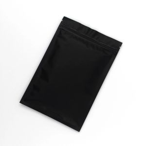 All-match Matzwart Kleine Aluminiumfolie Zip Lock Plastic Zakken Geurbestendig Kruidenpoeder Heat Sealable Flat Ziplock Bag Pouch