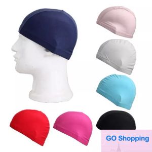 Bonnets de bain unisexes en tissu de nylon pour hommes, couleurs acidulées, bonnets de douche imperméables, bonnet de bain solide, expédition maritime