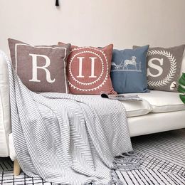 All-match moderne eenvoudige driedimensionale geborduurde Engelse letters kussen kussensloopauto kussensloop groothandel sofa kussen zonder kussenkern