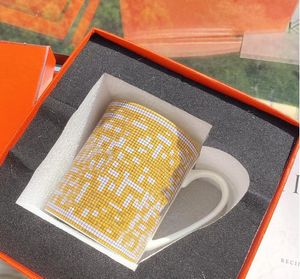 Tasse à café en porcelaine à bordure dorée, style nordique rétro, assortie avec tout, pour boissons au thé au lait, grande capacité