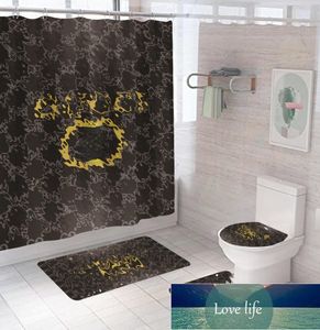 Rideau de douche imprimé assorti, tapis de sol, combinaison de trois pièces, ensemble de tapis de salle de bain, imperméable et résistant à l'humidité