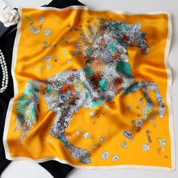 Petite serviette carrée en Satin uni, assortie avec tout, écharpe en soie de mûrier, décorations, 55