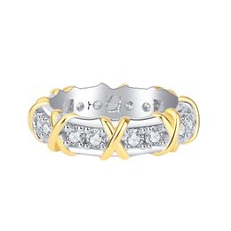 Bague électrolytique en argent S925 pour femme, Simulation de diamant blanc, mode rétro, séparation des couleurs, tout assorti