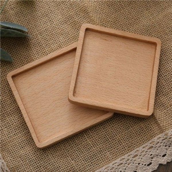 Dessous de verre en bois tout match noir noyer café thé tasse tapis naturel antidérapant théière boisson sous-verres maison Bar outils