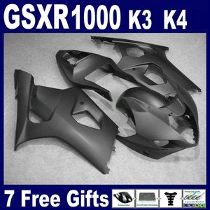 Kit de carénage noir mat pour suzuki GSXR1000 2003 2004 K3 tout nouveau kit carrosserie GSXR 1000 03 04 pare-brise gratuit