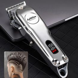 Tondeuse à cheveux tout en métal tondeuse à barbe rasoir électrique pour hommes coupe professionnelle haute puissance pour coiffeur salon de coiffure 240314