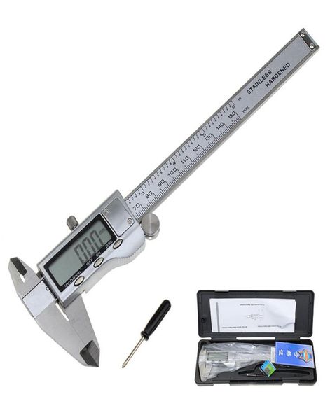 Toda la pantalla digital de acero inoxidable de metal calibrador vernier de Vernier 0150 mm de 200 mm 300 mm con varilla de medición de profundidad4978648