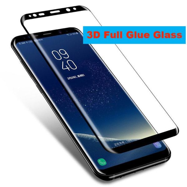 Tous les modèles Protecteur d'écran 3D Verre tempérée incurvée pour Samsung Galaxy S23 S22 S21 S20 Note 20 Ultra S10 S8 S9 plus Note 10 Pro Note8 Film Full Glue P40PRO S10 S23 Ultra