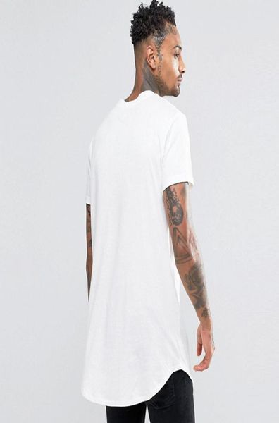 Nueva camiseta para hombre, camiseta extendida, ropa para hombre, dobladillo curvo, tops de línea larga, camisetas de hip hop urbano en blanco, camisas de justin 8394189