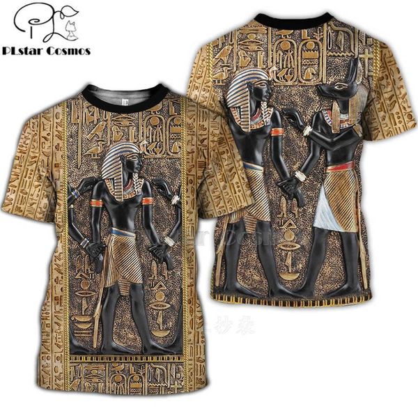 Todo impreso misterioso retro antiguo Horus Egipto tótem 3d camisetas camiseta camisetas verano divertido harajuku manga corta streetwear-1 210629