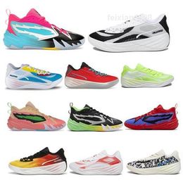 Alle pro nitro heren basketbalschoenen 1 Scoot Zero Trainer Sneakers White Georgia Peach Henderson Primary University Blue Wide Man Scarpe Tennis Grootte 7 - 12