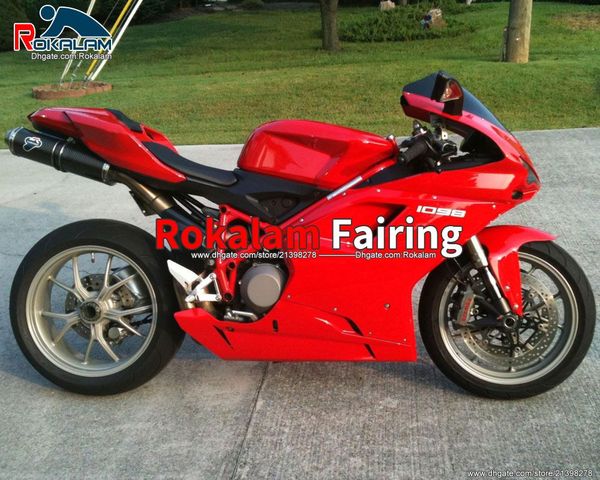 Tous les carénages rouges pour Ducati 848 1098 1098S 1198 2007 2008 2009 2010 2011 Carénages de pièces de carrosserie 848 1098 07-11 Carrosseries (moulage par injection)