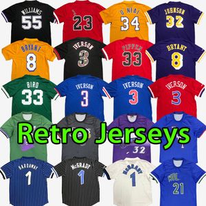 Alle retro basketbalshirts vintage topster 09 10 king buck t-shirts 76 east sixer Magics WILLIAMS IVERSON O NEAL ONEAL JOHNSON BRYANT PIPPEN BIRD 2009 bull t-shirts
