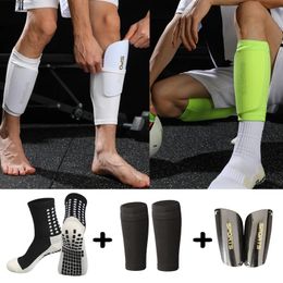 Toute la saison un ensemble d'équipement de sport chaussettes de football antidérapantes protège-tibias de football pour adultes avec manches de jambe de poche chaussette de soutien 231226