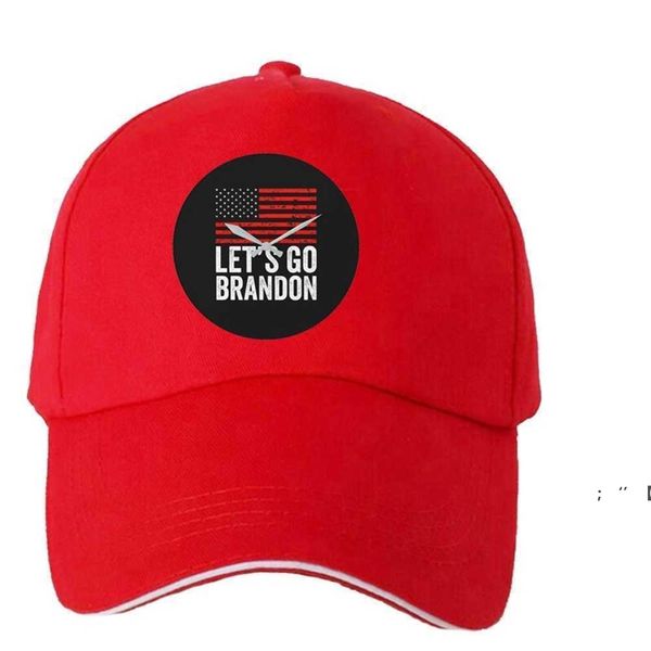 All Season Red Color Let's Go Brandon Ball Caps Sports Casual Visor Baseball Hat Letters US Flag Stars Stipe Snapback Christmas RRE1137
