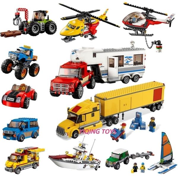 All Series City Great Vehicles Building Blocs Bricks Car Plane Plane Ship Model Toys for Childrens Kid Gift LJ200928 257i