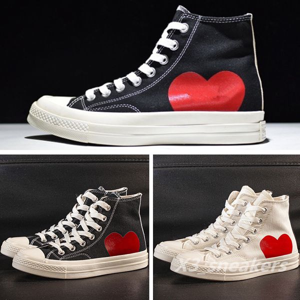 Toutes les chaussures CDG Canvas Play Love With Eyes Hearts 1970 1970s Big Eyes Beige Black Classic Casual Skateboard Sneakers Designer x3