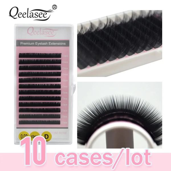 Todos los tamaños 10 bandejas Venta al por mayor Volumen Pestañas Extensión 3D Visón Pestañas postizas Pestañas individuales Marca de belleza Suministros de fábrica 240104