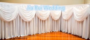 Toute taille colorée de la brillance personnalisée à la brillante table de silk jupe plinthe avec un swag pour la décoration de mariage