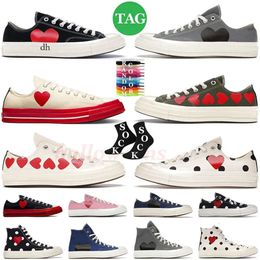 All Star Chucks Taylors High Top Vintage Canvas Shoes Designer Women Mens Low Commes des Garcons X 1970S Flat Flat Trainers OG Classic 70 Basketball Casual Basketball Sneakers 35-45 FC