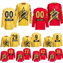 Maillot de hockey All-Star 2024 Stitch personnalisé 22 Oliver Bjorkstrand 35 Thatcher Demko 43 Quinn Hughes 9 JT Miller 40 Elias Pettersson 9 Jack Eichel 37 Connor Hellebuyck