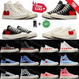 All Stars Shoe CDG Canvas Play Love Eyes Hearts 1970s Big Eyes Beige Black Classic Casual Skateboard Sneakers 35-44 Designer