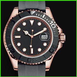 Alle stijlen Hoge kwaliteit automatisch 2813 uurwerk Yatch Master II horloge heren zwarte wijzerplaat rubberen band mannelijk horloge Montre Homme