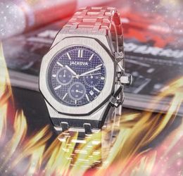 Tous les sous-cadrans fonctionnant Hip Hop quartz mode mens horloge montres 42mm date automatique hommes robe designer montre en gros cadeaux masculins Montre-bracelet Running Chronomètre