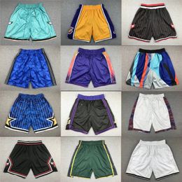 Tous les équipes de basket-ball Short Just Don Shorts avec Pockets Zipper Baseball Football Sport Wear Pantal