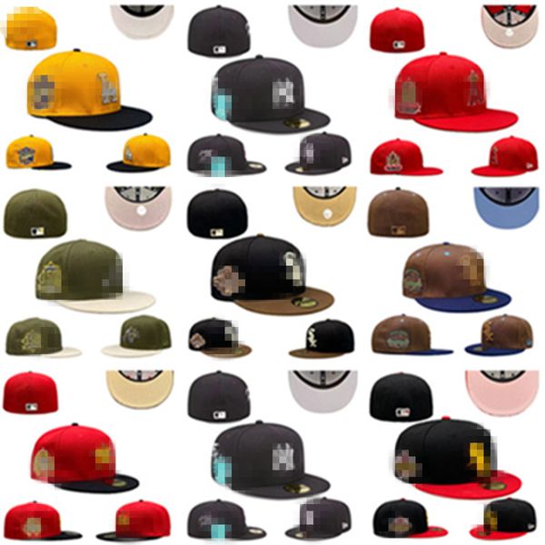 Todo el equipo Más Casquette Sombreros de béisbol Sombrero equipado Hombres Deporte Bordado Adulto Plano Hip Hop Cerrado Malla Gorros para el sol gorra 7-8