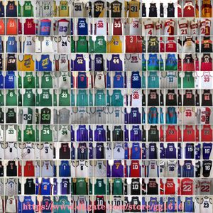 Todos los equipos Jerseys de baloncesto retro Iverson Johnson Rodman Muggsy Curry Mourning Paul Abdur Bibby Morant Thomas Billups Wallace Hamilton Hill McGrady Ming Drexler