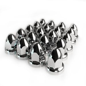 All Terrain Wheels 20PCS 33mm Chrome Lug Nut Covers Push On ABS Plastic Push-on Flanged For Semi Trucks