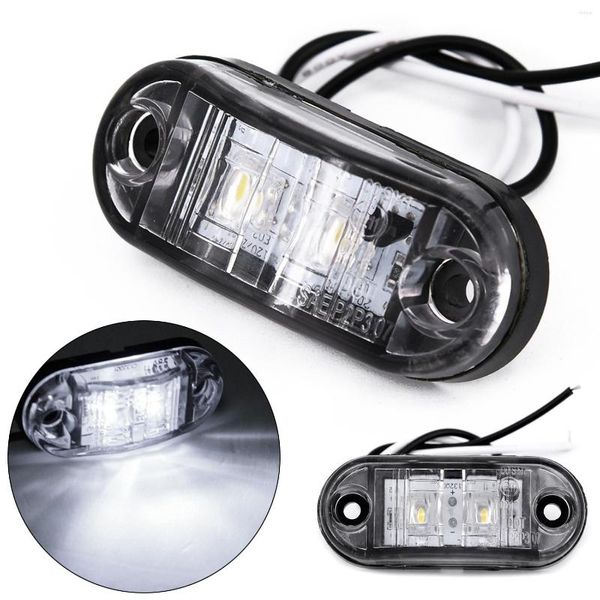 Ruedas todo terreno Juego de 2 piezas Luz trasera para remolque de automóvil Lámpara de señal Luces de posición laterales con tornillos Bombillas E11 para camión 12/24 V ABS impermeable