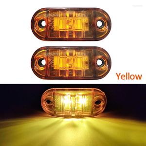 All Terrain Wheels 2pcs Side Marker Lights Lampes Auto Remorque Camion Avertissement Jaune Couleur 12v / 24v Camion LED