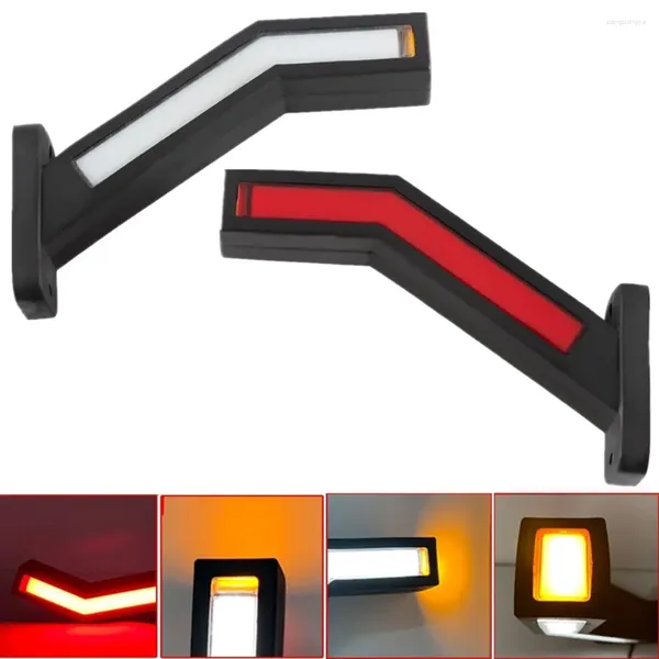 Ruedas todo terreno, 2 uds., iluminación LED de posición lateral para remolque, luz de contorno para camión, 12-24V, agua corriente de doble Color para