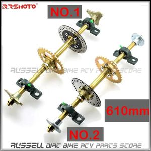 All Terrain Wheels ATV GO KARTS Kits d'essieu arrière 3 STD 20mm Complete Assemblage avec porte-avions de moyeu de frein à disque Sprocord 61cm 420 37T