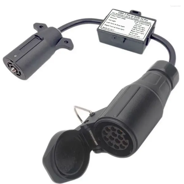 Convertidor de ruedas para todo terreno para coche, enchufe estadounidense de 7 vías a conector europeo de 13 pines, conector redondo EU 4, accesorios de luz para remolque