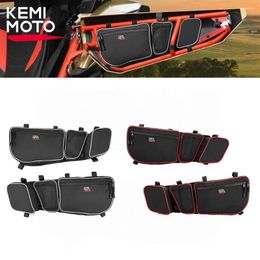 KEMIMOTO X3 UTV – sac de rangement pour portes avant, roues tout Terrain avec genouillère pour Can-am Maverick MAX 2024, coutures grises/rouges
