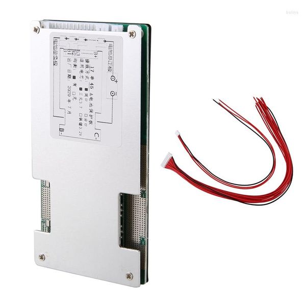 Ruedas todoterreno Novel-17S 60V 45A Placa de protección Batería de polímero de iones de litio UPS Inversor de energía BMS PCB con equilibrio para bicicleta eléctrica