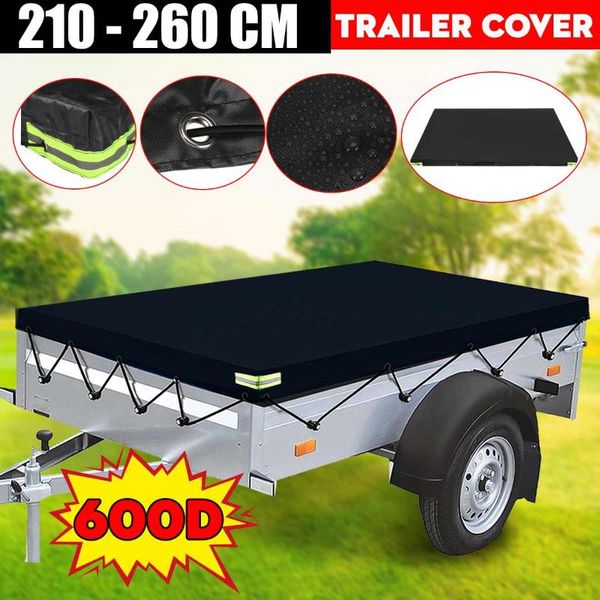 Piezas de ruedas para todo terreno 210-260cm Cubierta de remolque Carpa de techo para automóvil Heavy Duty PVC Snow Dustproof Protector impermeable Viajes al aire libre Camping