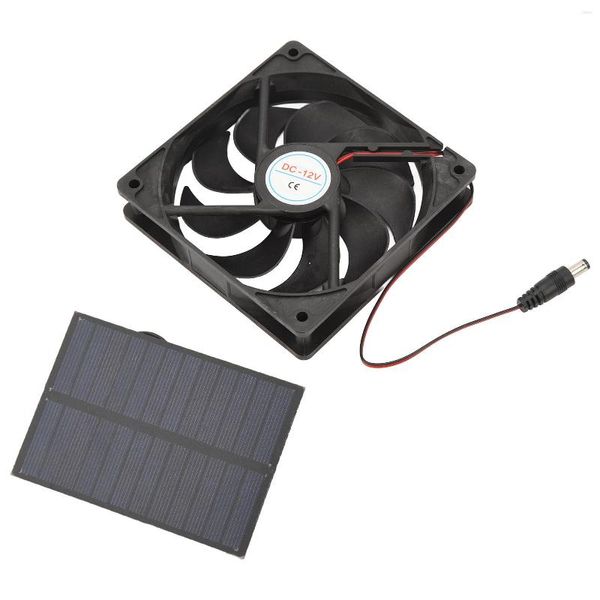 Kit de ventilador de Panel Solar para exteriores con ruedas para todo terreno, silicio monocristalino para caravanas, autocaravanas, baños, casas para mascotas, estilo de 12V y 3W