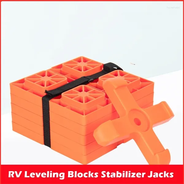 All Terrain Wheels RV Tongue Jack Stand 5pcs Blocs de nivellement Caractéristiques Construction en résine durable Crics stabilisateurs Conception de verrouillage