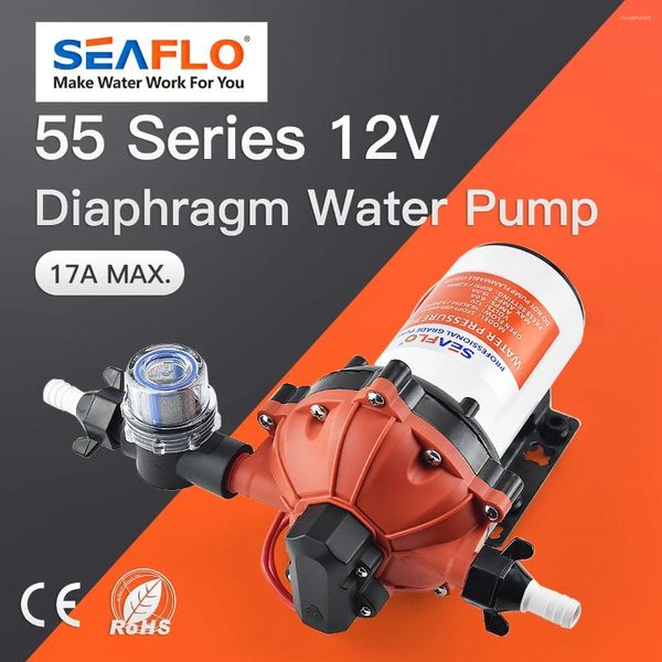 Ruedas todo terreno SEAFLO Serie 55 Bomba de agua de diafragma 5.0GPM 60PSI 12 voltios Yate eléctrico Barco Marino RV Caravana Suministro de alta presión 5