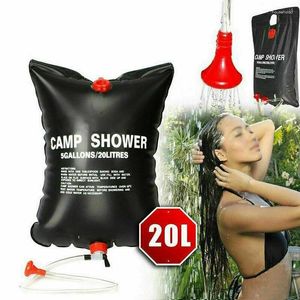 Bolsa de ducha de agua con energía Solar, ruedas todo terreno, 20L, portátil, plegable, con calefacción, para acampar al aire libre, caravana, herramientas de viaje