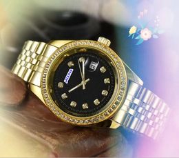 Toutes les femmes de la mode pour hommes unisexes montres unisexes auto Business Casual Clock Japan Quartz Mouvement complet en acier inoxydable Diamants Ring Dot Lady Président Watch