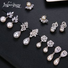 Все типы модные серьги-капли с искусственным жемчугом и цирконием, элегантные женские свадебные серьги для свадебных индийских украшений