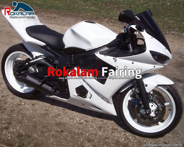 Carenado completamente blanco para Yamaha YZF R6 YZF-R6 2003 2004 YZF600 R6 03 04 Juego de carenados (moldeo por inyección)