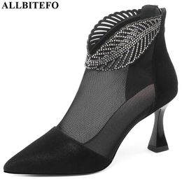 AllBitefo Fashion Decoration Summer Dames Sandalen Hoge Kwaliteit Heel Schoenen Party 210611